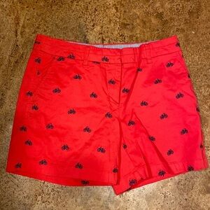 BRITISH Khaki‎ red bicycle embroidered chino shorts